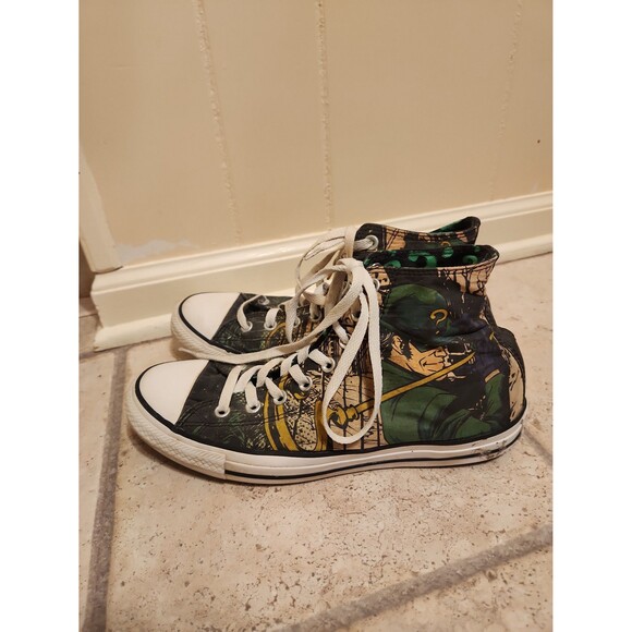 Converse Chuck Taylor "The Riddler" DC Comics Hi Top Sneakers Men's 9 Women's 11 - Picture 2 of 12